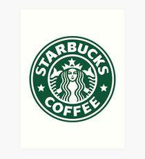 Medium Starbucks Logo - Starbucks Logo Drawing Art Prints | Redbubble