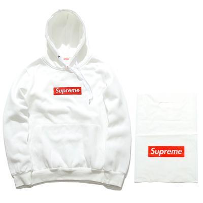 White and Red Box Logo - Supreme hoodie box logo fashion sweatshirt