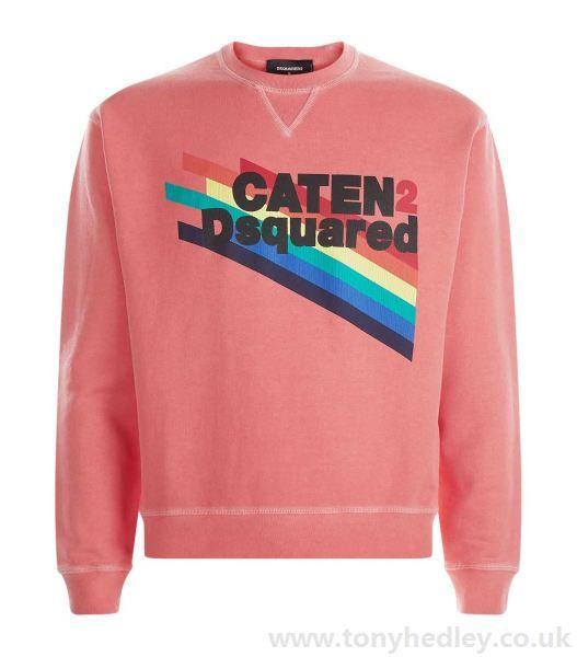 Red Clothing and Apparel Logo - Rainbow Logo Sweater - Sweatshirts Red - Dsquared2 Men 9IJ573 ...