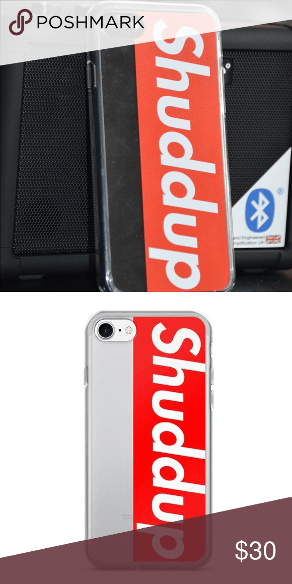 Posh Phone Logo - Supreme Style Shuddup Box Logo Case for iPhone 7 The back of this