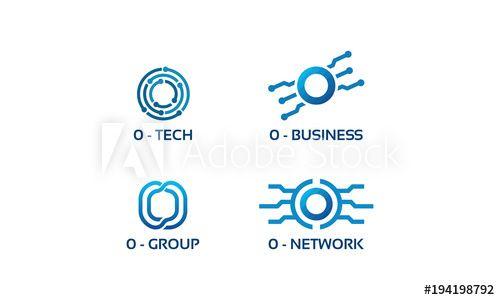 Cool O Logo - O initial Tech logo vector set, Cool O Initial Wire logo template