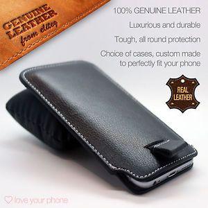 Posh Phone Logo - Genuine Leather Luxury Pull Tab Flip Pouch Sleeve Phone Case Cover ...