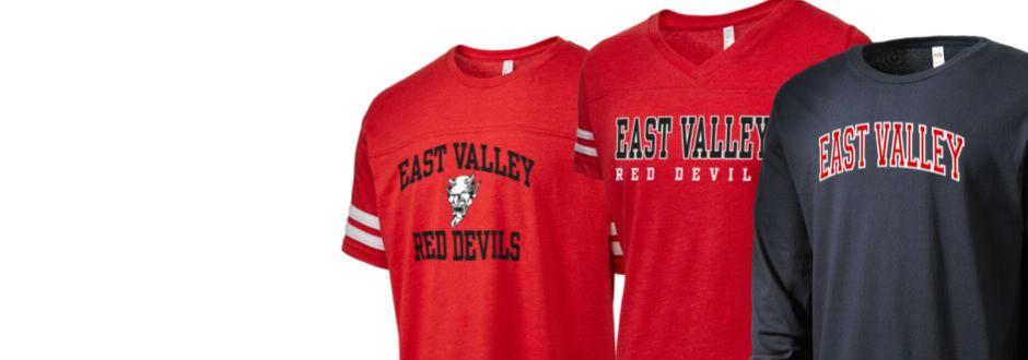 Red Clothing and Apparel Logo - East Valley High School Red Devils Apparel Store | Yakima, Washington