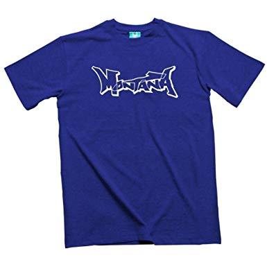 Royal Blue Logo - Montana Royal Blue Logo T Shirt: Amazon.co.uk: Clothing
