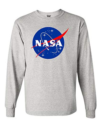 NASA Rocket Logo - Gardenia12 NASA Long Sleeve Shirt Meatball Logo Space Shuttle Rocket