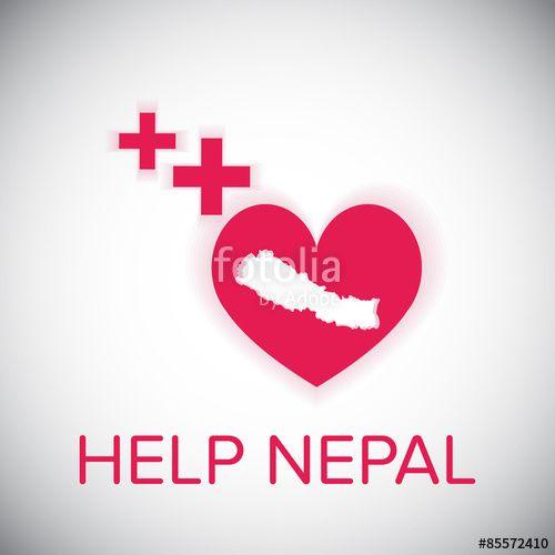 Plus White On Red Background Logo - help nepal heart and plus red symbol on white shadow background ...