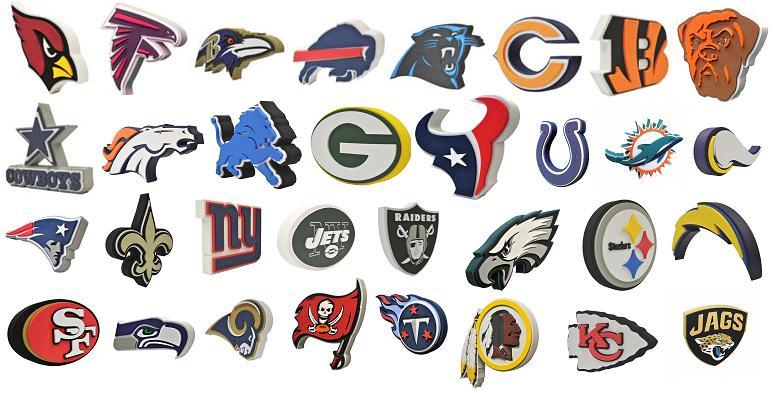 NFL Football Team Logo - All 32 NFL Football Teams Official 3D Foam Logo Wall Signs | eBay