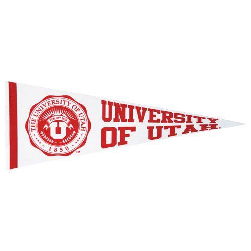 University of Utah Logo - University of Utah White Medallion Pennant. Utah Red Zone