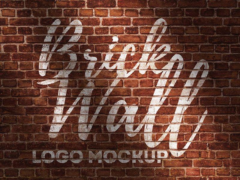 Brick Wall Logo - Brick Wall Logo Mockup Psd by GraphicsFuel (Rafi)