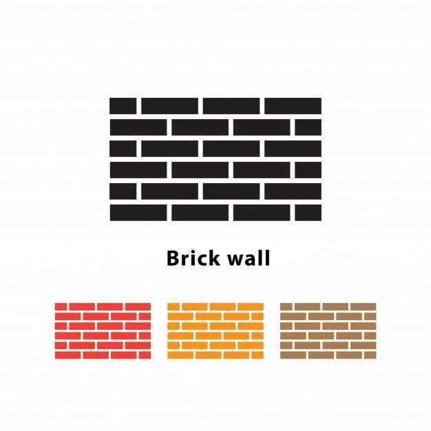 Brick Wall Logo - Brick wall illustration on white background with different color set ...