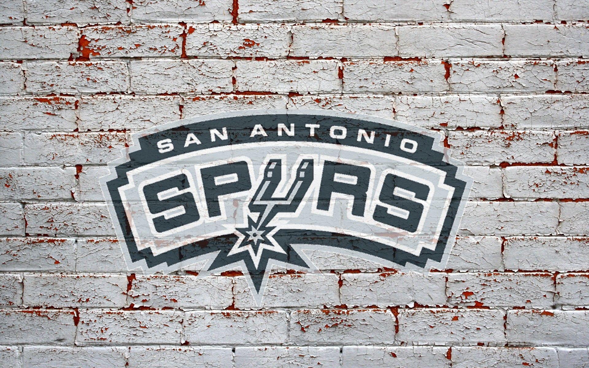 Brick Wall Logo - San Antonio Spurs Logo On Grey Brick Wall 1920x1200 WIDE NBA / San ...