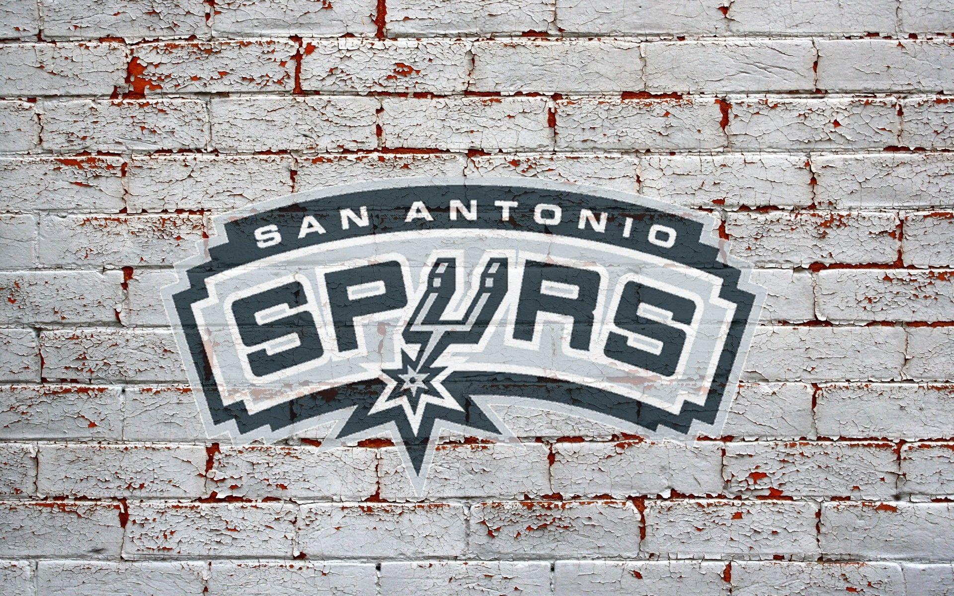 Brick Wall Logo - San Antonio Spurs Logo On Grey Brick Wall 1920x1200 WIDE NBA / San