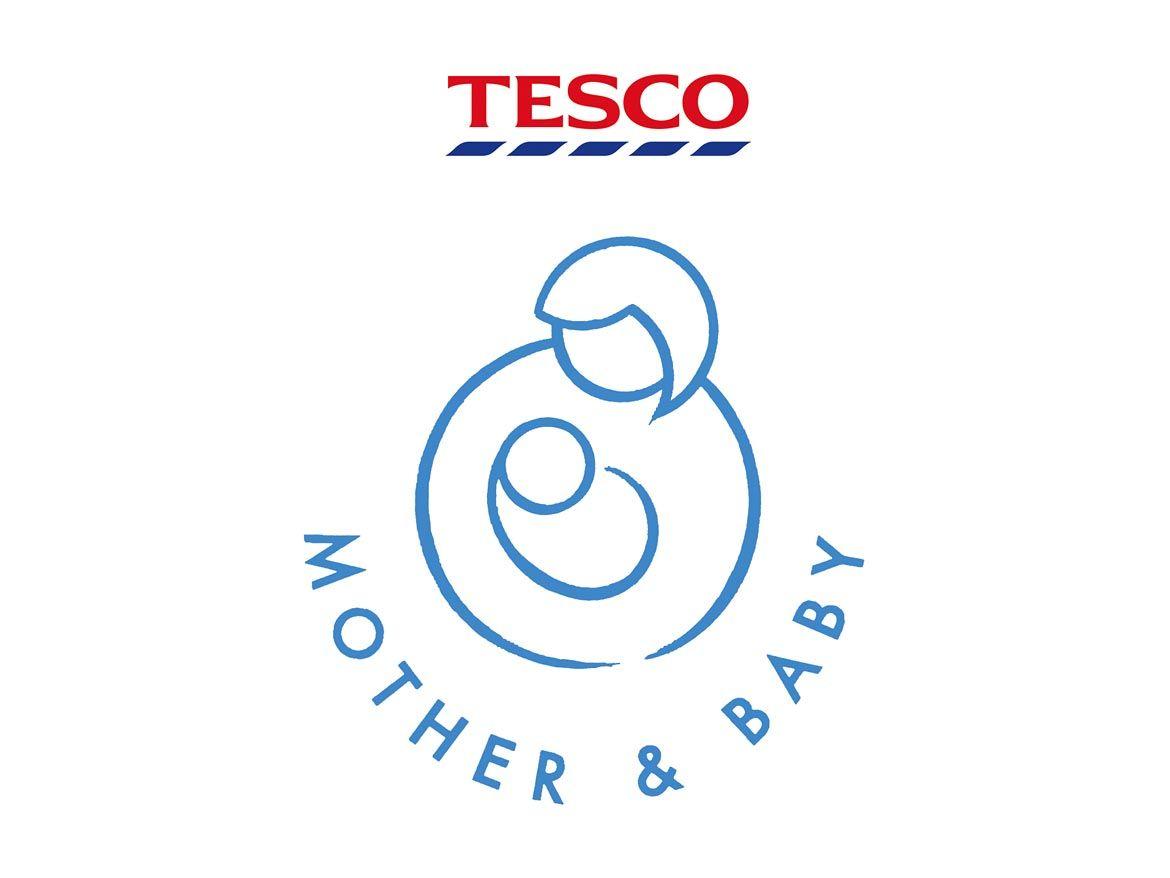 Mom and Baby Blue Logo - Tesco Logo Design. Clinton Smith Design Consultants. London