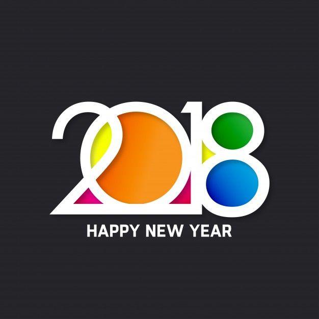 Year 2018 Logo - Colorful text design for new year 2018 Vector | Free Download