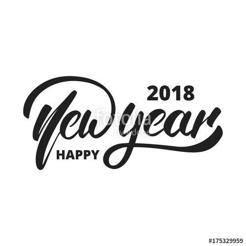 Year 2018 Logo - New Year 2018. Hand drawn logo for New Year card, poster, design etc