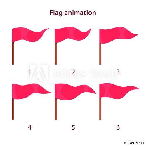Red Triangle Shape Logo - Red triangle shape flag waving animation sprites this stock