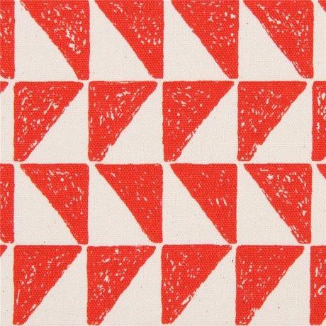 Red Triangle Shape Logo - natural color red triangle shape oxford fabric Cosmo Japan