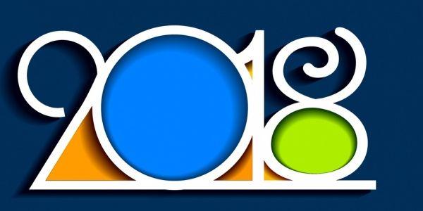 Year 2018 Logo - 2018 new year logo flat colored numbering decoration Free vector in ...