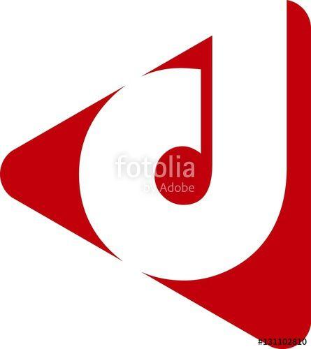 Red Triangle Shape Logo - Letter d rounded triangle red logo design Stock image