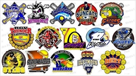 Cool Softball Logo - Softball Pins | Softball Trading Pins for Nationals by Metro Pins