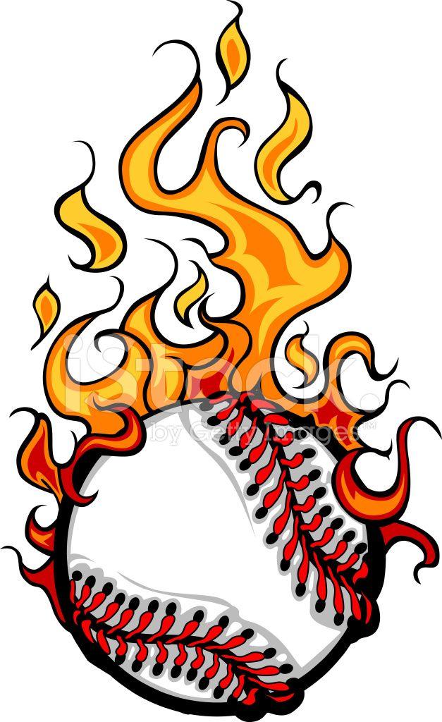 Cool Softball Logo - Baseball Softball Flaming Ball Vector Cartoon Stock Vector ...
