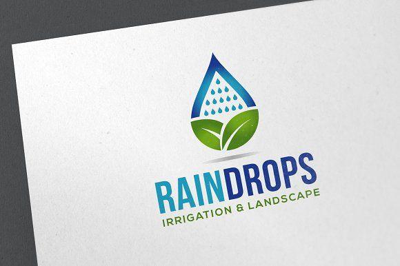 Rain Drop Logo - Rain Drops Logo Logo Templates Creative Market