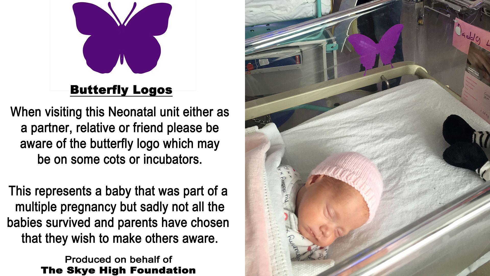 Purple Butterfly Logo - Purple butterfly stickers help NICU parents with infant loss