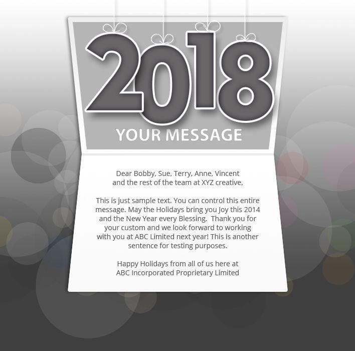 Year 2018 Logo - Business New Years Cards. Corporate Happy New Year Greeting eCards
