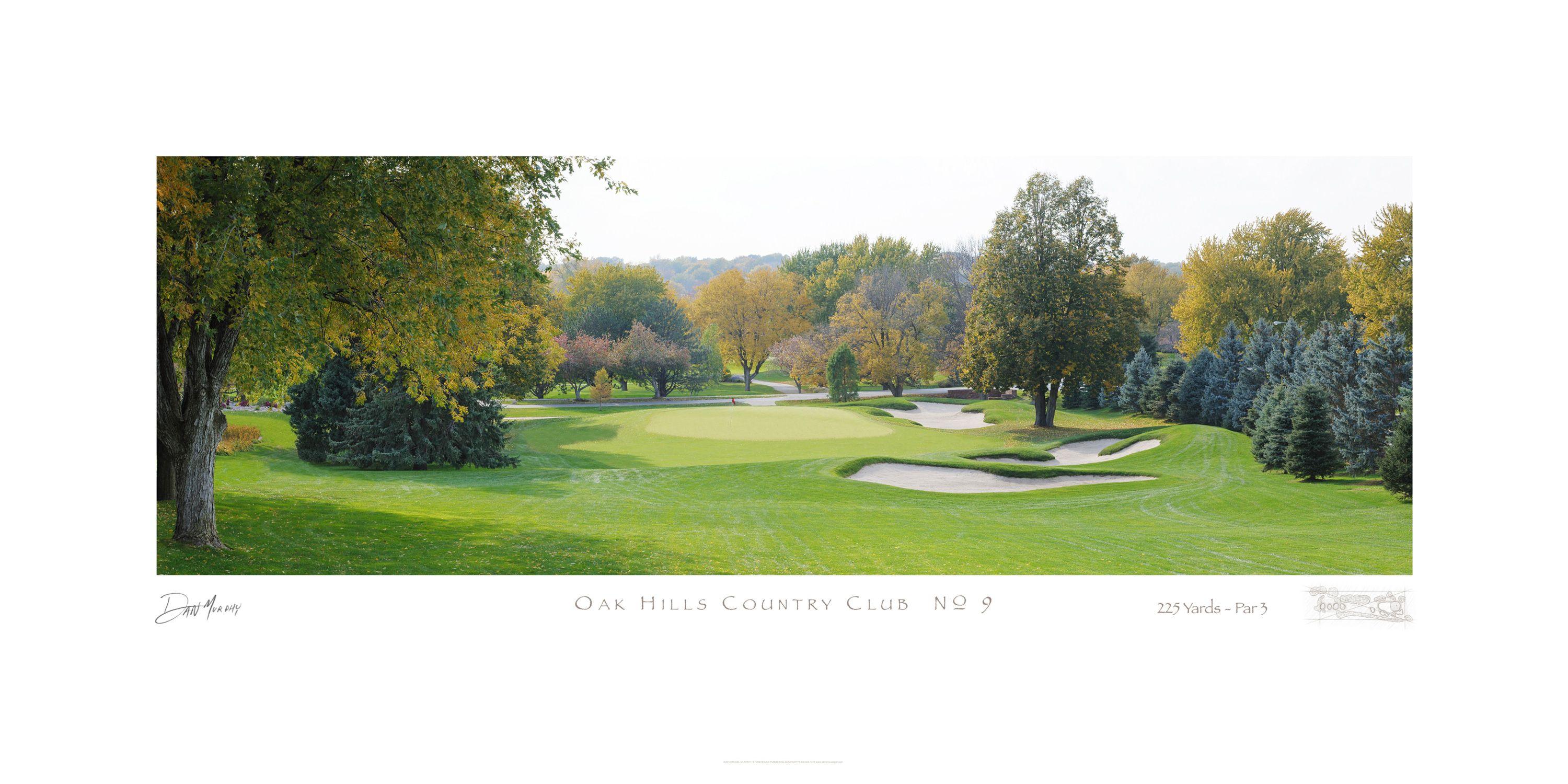 Oak Hill Golf Logo - Oak Hill No. 9 Golf Picture Framed