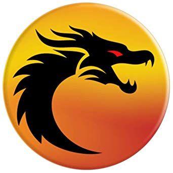 Orange Dragon Logo - Red Eye Dragon Logo on Orange Red PopSockets Grip