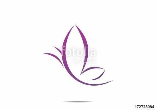 Purple Butterfly Logo - abstract purple butterfly,flower, logo