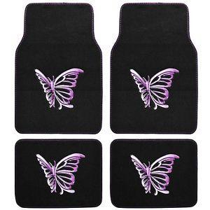 Purple Butterfly Logo - Brand New 4pcs Set Purple Butterfly Logo Front Rear Car Truck Carpet ...