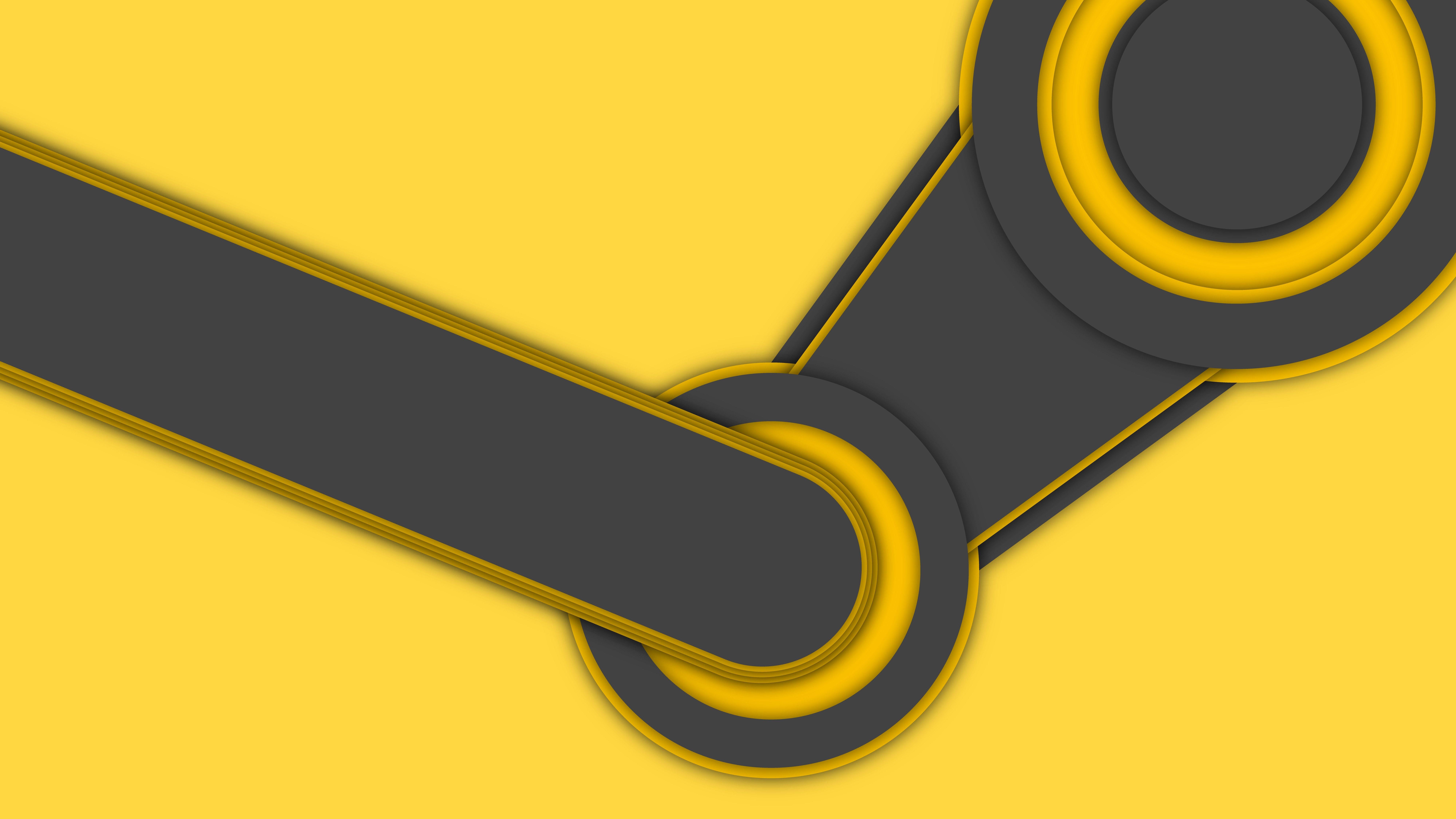 Popular Yellow Logo - Wallpaper Steam, Logo, Yellow, Minimal, 4K, 8K, Games / Most Popular ...