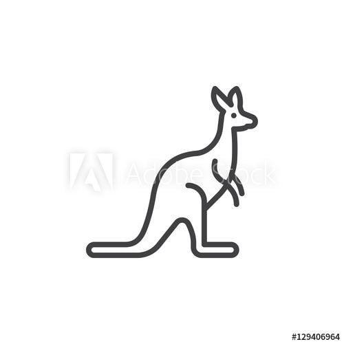 White Kangaroo Logo - Kangaroo line icon, outline vector sign, linear pictogram isolated