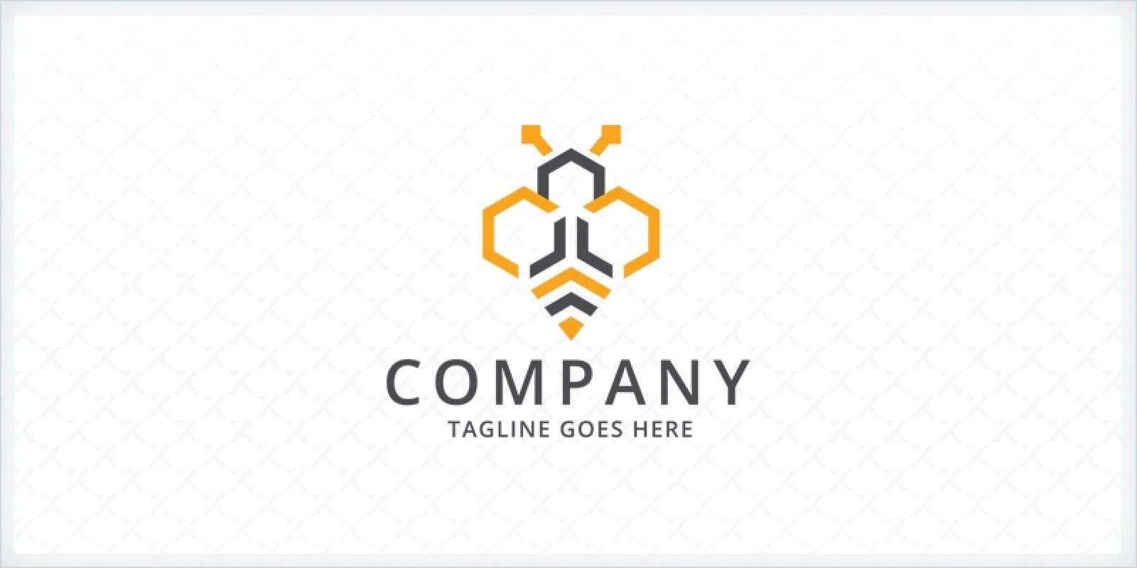 Bee Logo - Hexagon Bee Logo Template | Codester