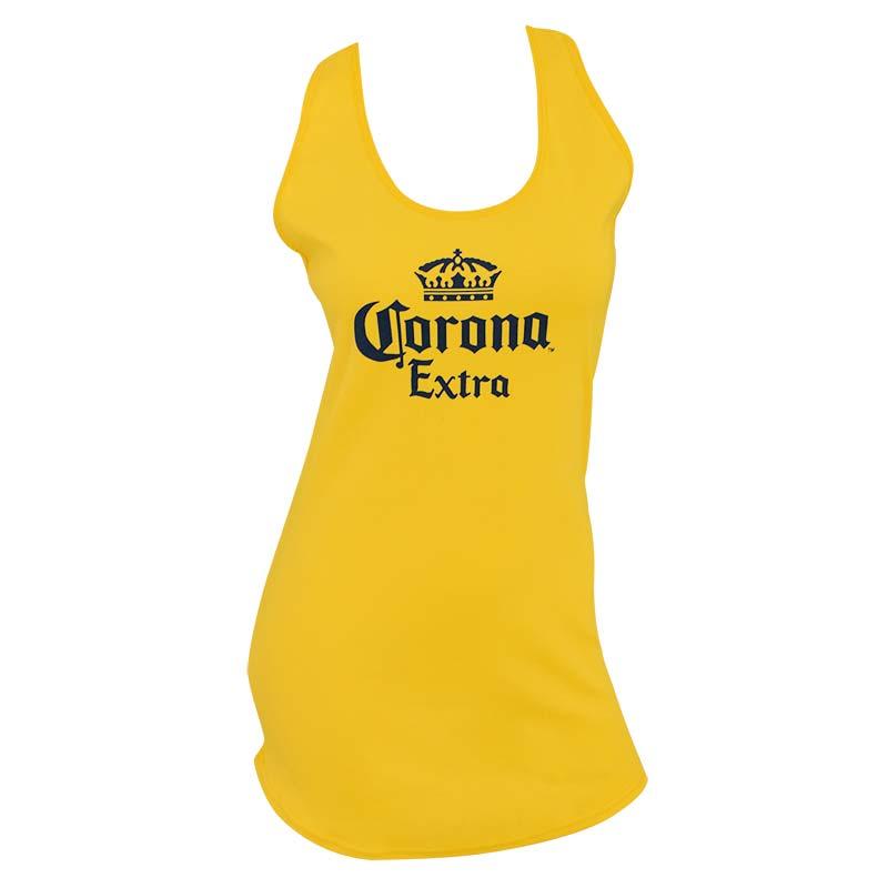 Popular Yellow Logo - Corona Extra Logo Women's Long Yellow Tank Top