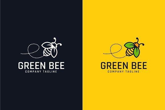 Bee Logo - Nature Green Bee Logo Template ~ Logo Templates ~ Creative Market