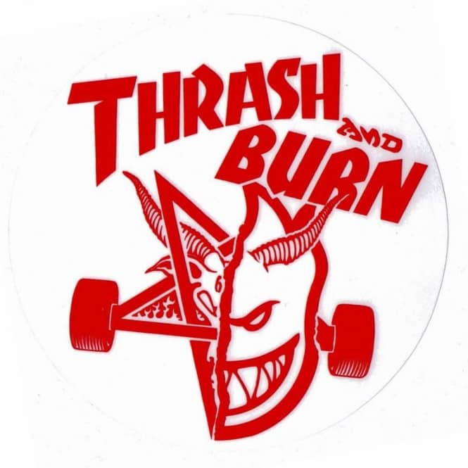 Spitfire Skateboard Logo - Spitfire Wheels Spitfire Thrash And Burn Skateboard Sticker ...