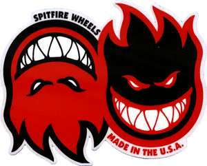 Spitfire Skateboard Logo - SPITFIRE WHEELS made in the u.s.a STICKER -(red/black) *FREE ...