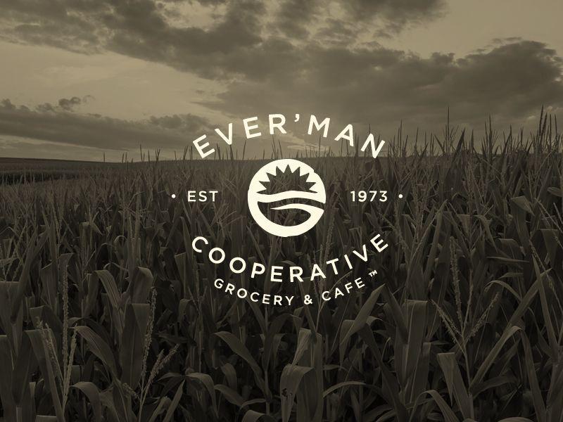 Hipster Sun Logo - Ever'man Cooperative Grocery and Cafe. Hipster Brands