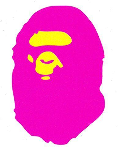 Pink BAPE Logo - A Bathing Ape Bape Pink Head Logo Original Fashion Decal Stickers ...