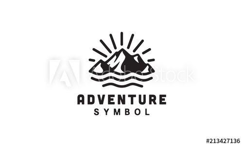 Hipster Sun Logo - Mountain, Sea and Sun for Hipster Adventure Traveling logo design ...