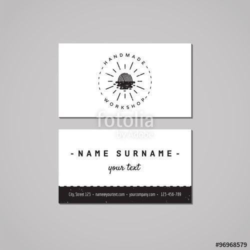 Hipster Sun Logo - Handmade workshop business card design concept. Handmade workshop ...