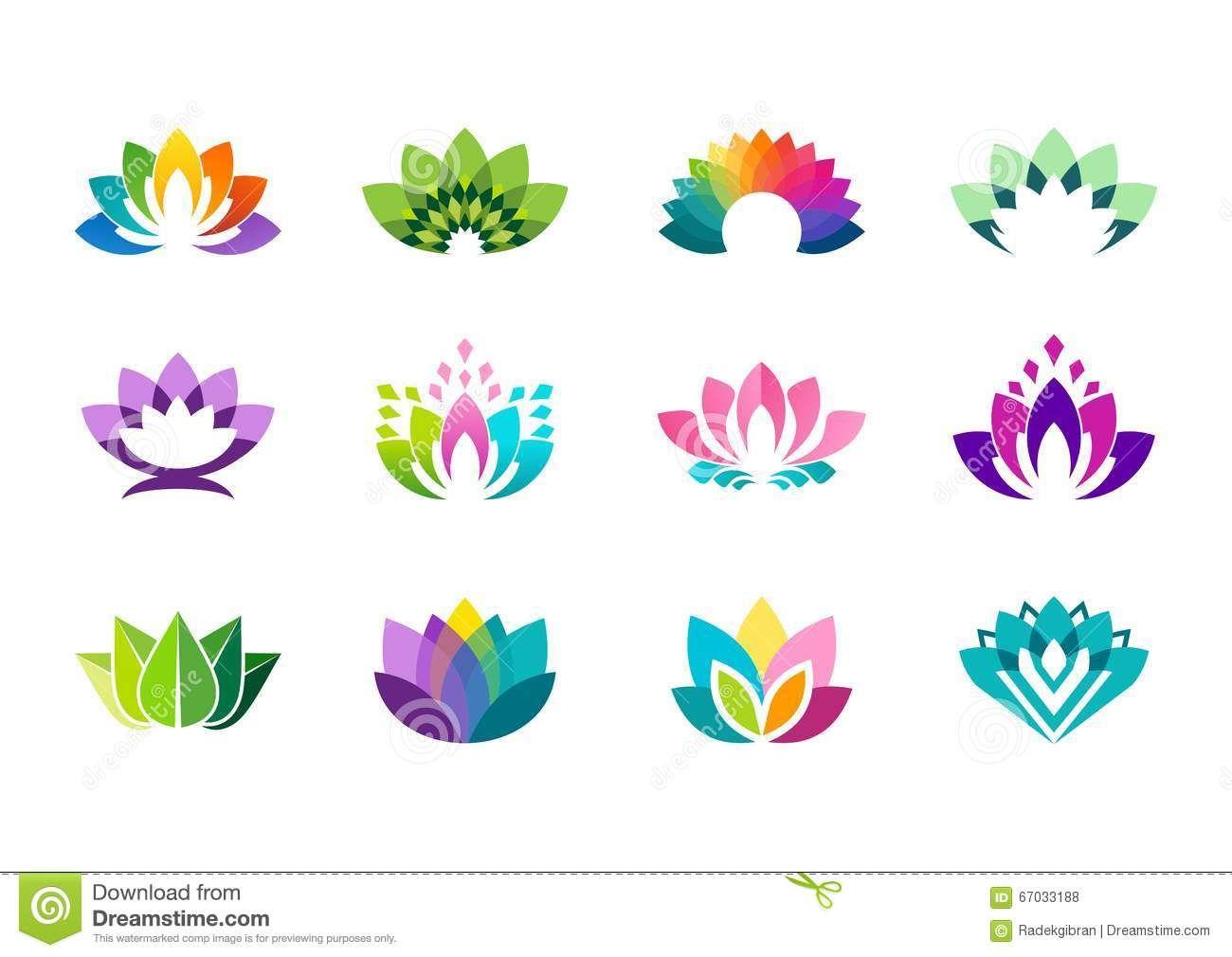 Lotus Flower Graphic Logo - Lotus Logo, Lotus Flowers Logotype Vector Design From
