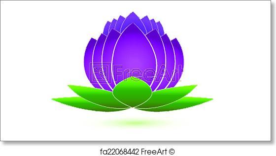 Lotus Flower Vector Art Logo - Free art print of Lotus flower icon logo vector. Lotus flower icon ...
