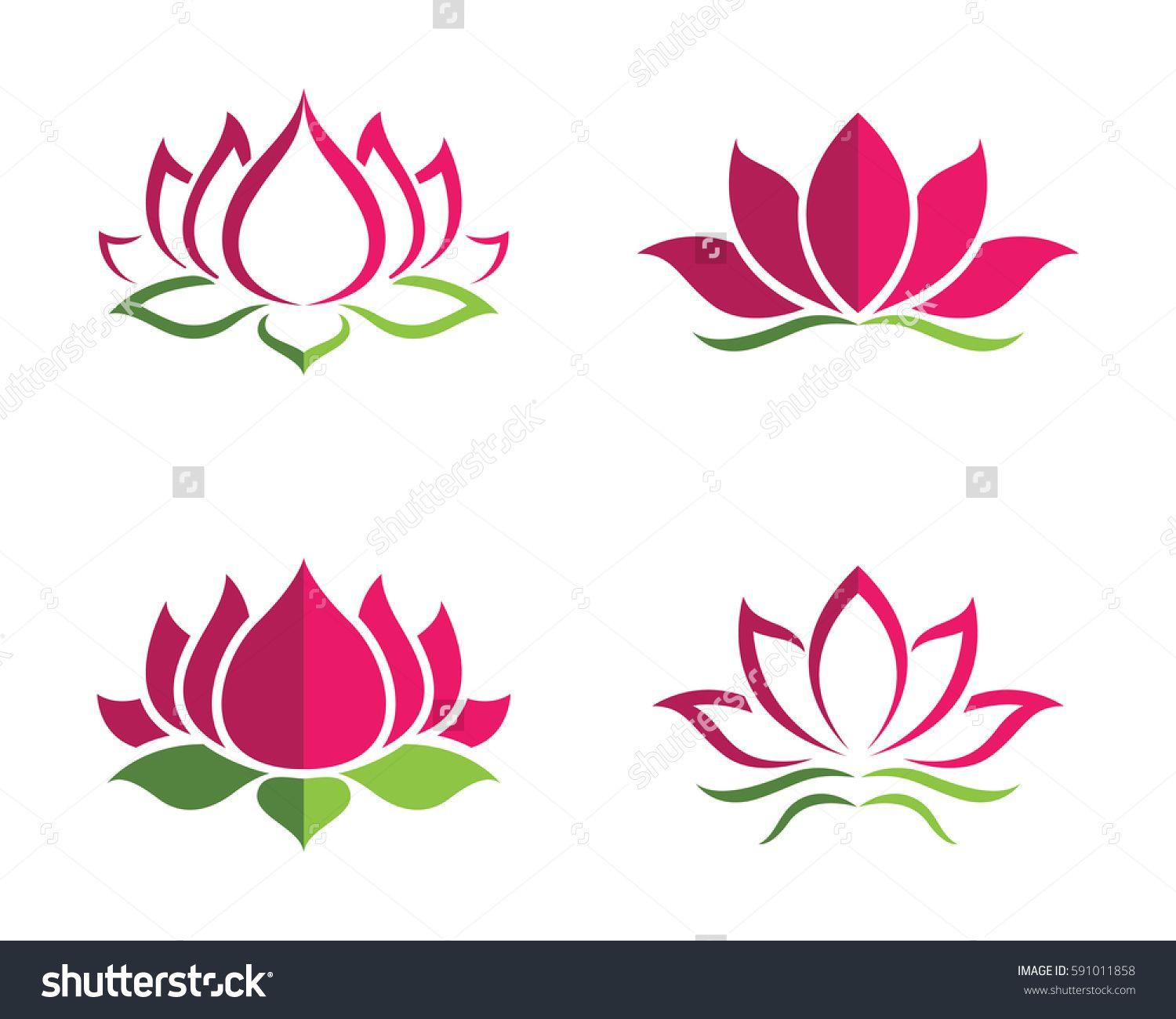 Lotus Flower Graphic Logo - Beauty Vector Lotus flowers design logo Template icon. Lotus
