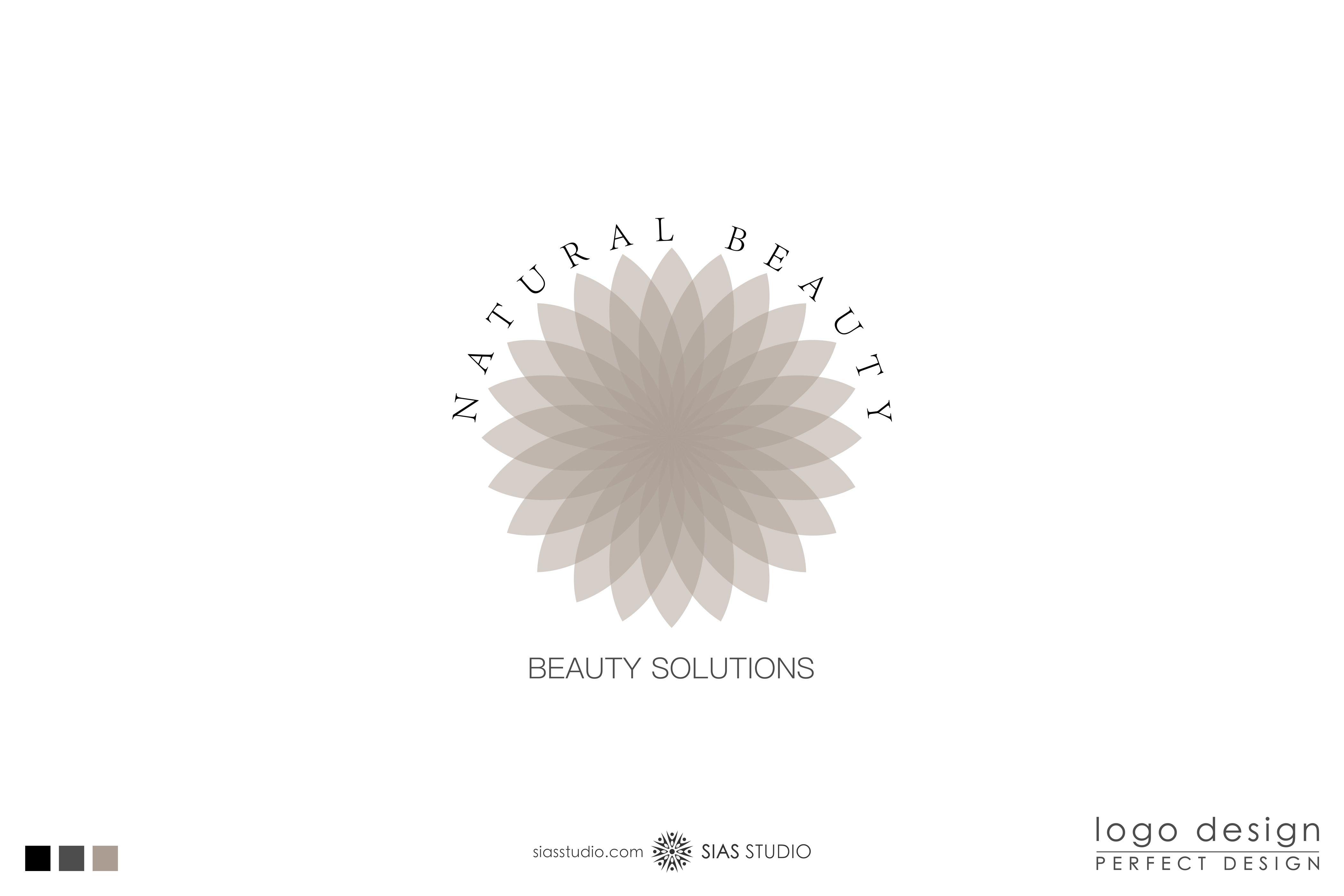 Lotus Flower Graphic Logo - Logo design Natural Beauty With lotus flower. Sias Studio Creations