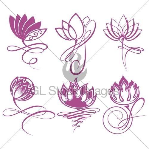 Lotus Flower Graphic Logo - Beauty Vector Lotus Flowers Design Logo Template Icon · GL Stock Image