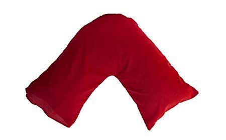 Red V-shaped Logo - Polycotton Back & Neck Support V Shaped Orthopedic/Pregnency/Nursing ...