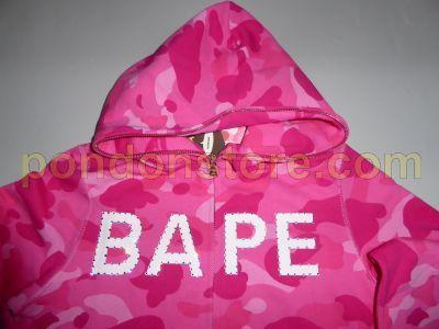 Pink BAPE Logo - A BATHING APE : bape logo color camo swarovski hoody pink [Pondon Store]